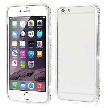iPhone 6 Plus / 6S Plus Ylellinen Timantti-Suojapuskuri Hopeinen