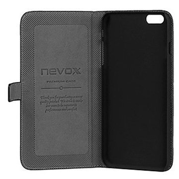 iPhone 6 Plus Nevox Ordo Folio Kotelo Musta / Harmaa