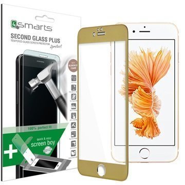 iPhone 6 Plus/6S Plus 4smarts Second Glass Plus Näytönsuoja Kulta