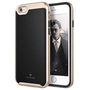 iPhone 6 Plus/6S Plus Caseology Envoy Kotelo Hiilikuitu Musta / Kulta