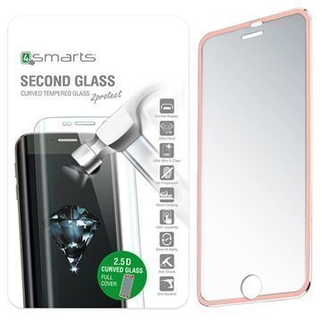 iPhone 6/6S 4smarts Colour Rim Glass Lasinen Näytönsuoja Ruusukulta