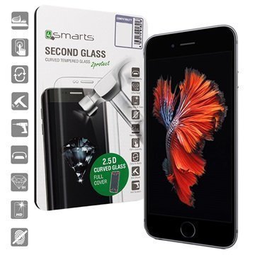 iPhone 6/6S 4smarts Curved Glass Näytönsuoja Musta