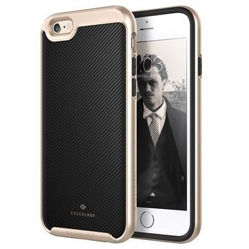 iPhone 6/6S Caseology Envoy Kotelo Hiilikuitu Musta / Kulta