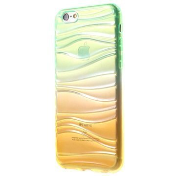 iPhone 6/6S Waves TPU-Kotelo Vihreä / Keltainen