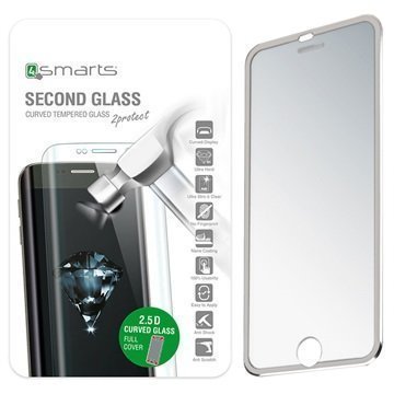 iPhone 7 4smarts Colour Rim Glass Lasinen Näytönsuoja Hopea