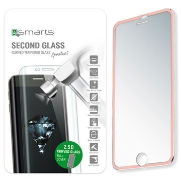 iPhone 7 4smarts Colour Rim Glass Lasinen Näytönsuoja Ruusukulta