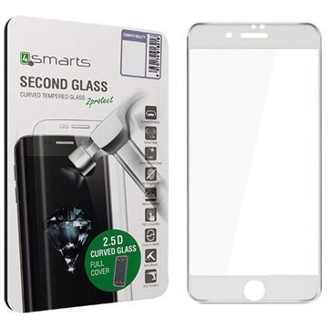 iPhone 7 4smarts Second Glass 2.5D Kaareva Lasinen Näytönsuoja Valkoinen