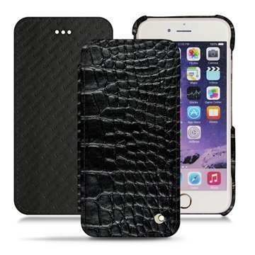 iPhone 7 Noreve Tradition D Flip Leather Case Crocodile Black