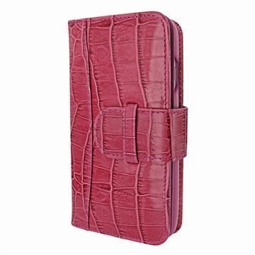 iPhone 7 Piel Frama WalletMagnum Leather Cover Krokotiili Fuchsia