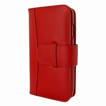 iPhone 7 Piel Frama WalletMagnum Leather Cover Punainen