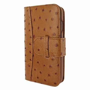 iPhone 7 Piel Frama WalletMagnum Leather Cover Strutsi Ruskea