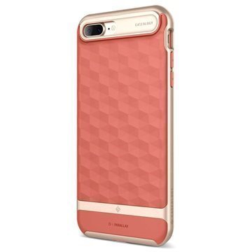 iPhone 7 Plus Caseology Parallax Hybrid Suojakuori Korallinpunainen / Kulta