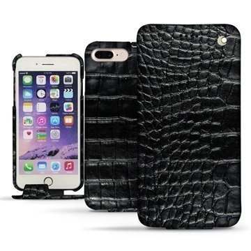 iPhone 7 Plus Noreve Tradition Flip Case Crocodile Musta