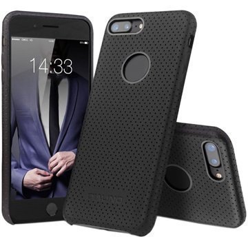 iPhone 7 Plus Qialino Mesh Leather Case Black