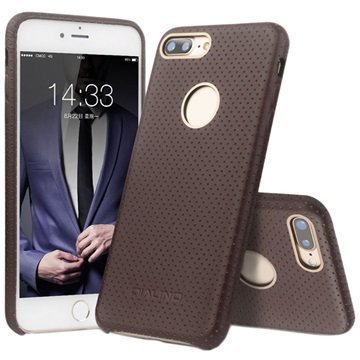 iPhone 7 Plus Qialino Mesh Leather Case Coffee