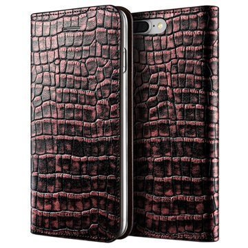 iPhone 7 Plus VRS Design Croco Diary Lompakkokotelo Pinkki