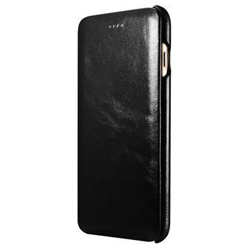 iPhone 7 Plus iCarer Curved Edge Vintage Flip Leather Case Black