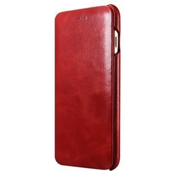 iPhone 7 Plus iCarer Curved Edge Vintage Flip Leather Case Red