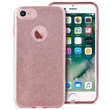 iPhone 7 Puro Glitter Kotelo Ruusukulta