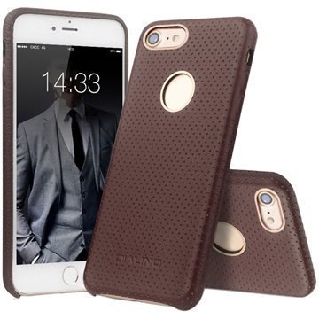 iPhone 7 Qialino Mesh Leather Case Coffee