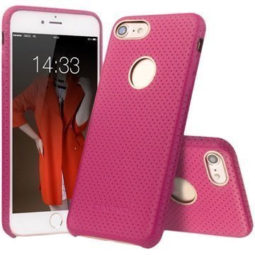 iPhone 7 Qialino Mesh Leather Case Hot Pink