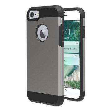 iPhone 7 Tuff-Luv Slim Armour 2-kerroksinen TPU suojakuori Harmaa