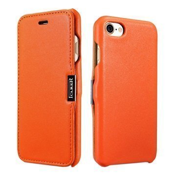 iPhone 7 iCarer Luxury nahkainen läppäkotelo â" Oranssi