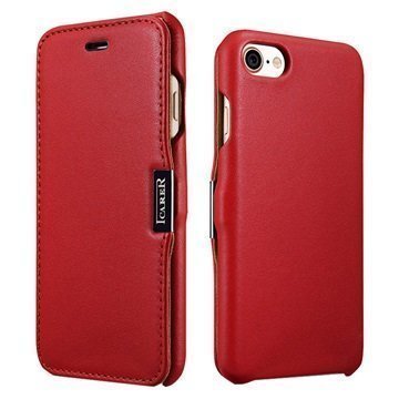 iPhone 7 iCarer Luxury nahkainen läppäkotelo â" Punainen