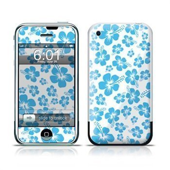 iPhone Hibiscus Skin Turqoise