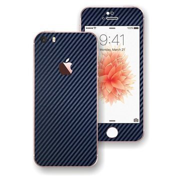 iPhone SE EasySkinz 3D Textured Carbon Fibre Skin Tummansininen