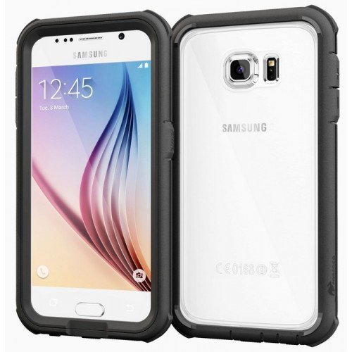 roocase Glacier Tough Hybrid PC TPU Rugged Suojakotelo Samsung Galaxy S6 Black