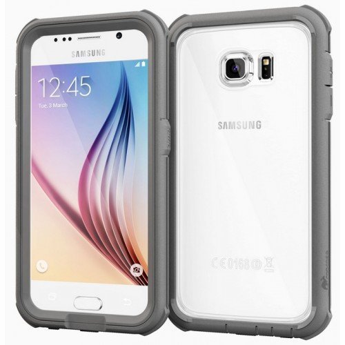 roocase Glacier Tough Hybrid PC TPU Rugged Suojakotelo Samsung Galaxy S6 Grey